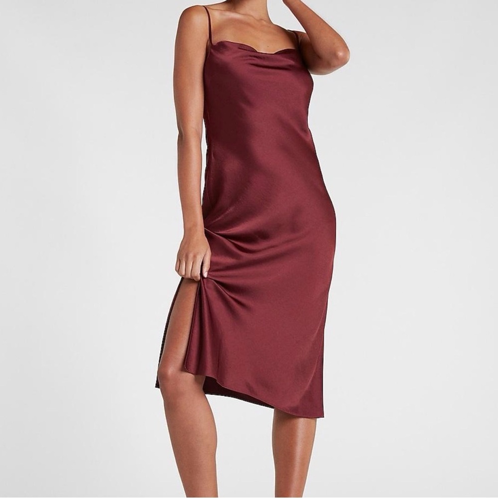 Express cami midi satin dress